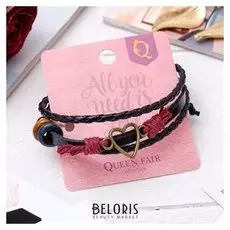 Браслет кожа "Стиль" сердце