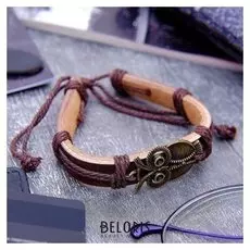 Браслет кожа "Стиль" сова