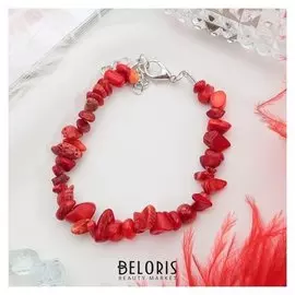 Браслет крошка 1 нить "Коралл красный"