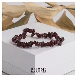 Браслет крошка на резинке "Гранат" светлый