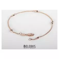 Браслет металл "Цепь" эйфория, овальные бусины