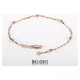 Браслет металл "Цепь" гладкое плетение с бусиной