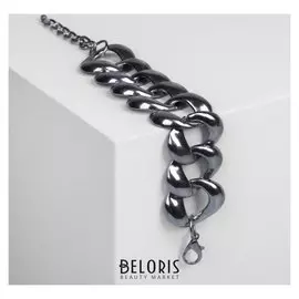 Браслет металл "Цепь" крупное звено, цвет матовый серый, 18см