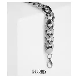 Браслет металл "Цепь" плоская, цвет Cерый, L=18см