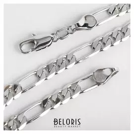 Браслет металл "Цепь" три переплетения, цвет серебро, 18см