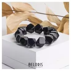 Браслет многогранник "Агат чёрный"