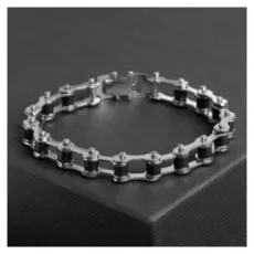 Браслет мужской "Атлант" оковы, цвет чёрно-серебряный