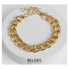 Браслет на ногу "Крупная цепь" цвет золото