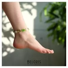 Браслет на ногу "Ракушки" с бусинами