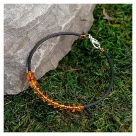 Браслет янтарь" на тросе, шайба через разделитель