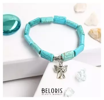 Браслет с подвеской "Бирюза новая", прямоугольники