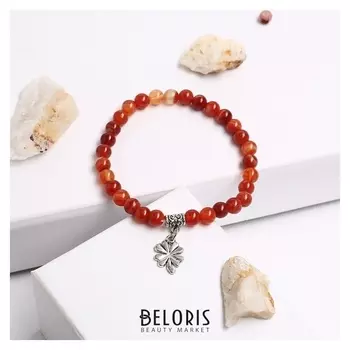 Браслет с подвеской шар №6 "Агат" под сердолик