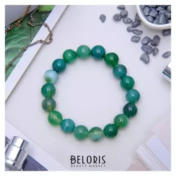 Браслет шар №10 "Агат зелёный"
