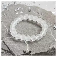 Браслет шар №10 "Кварц матовый"
