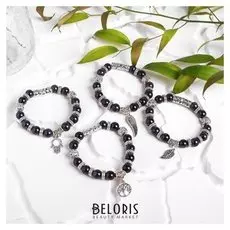 Браслет шар №10 с металлической подвеской "Авантюрин синий"