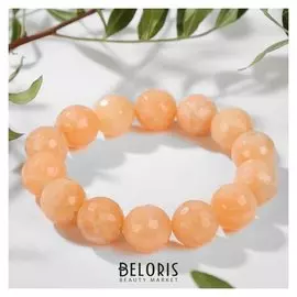 Браслет шар №14 гранёный "Агат оранжевый"