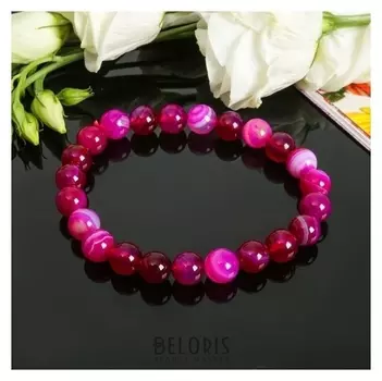 Браслет шар №8 "Агат розовый"