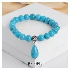 Браслет шар №8 "Бирюза" с подвеской