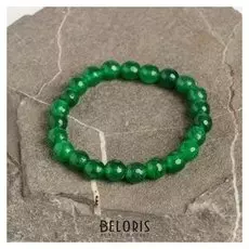 Браслет шар №8 гранёный "Агат" под нефрит