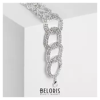 Браслет со стразами "Селебрити" сплетение колец