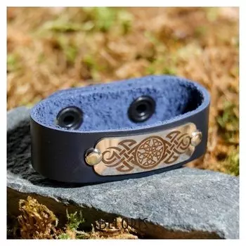 Браслет "Страж", натуральная кожа, сталь