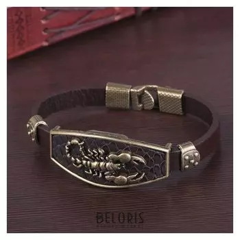 Браслет унисекс "Атлант" скорпион, цвет медный в коричневом