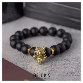Браслет унисекс "Бастион" дракон чернёное золото, цвет чёрный, шар №10