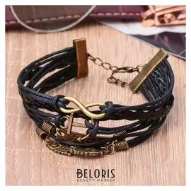 Браслет унисекс "Магия знаков" цвет чёрный в чернёном золоте