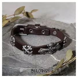 Браслет унисекс "Стиль" крест, цвет коричневый