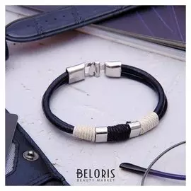 Браслет унисекс "Стиль" плетёнка, цвет чёрный