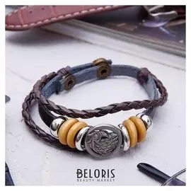 Браслет унисекс "Стиль" ястреб, цвет чёрно-коричневый