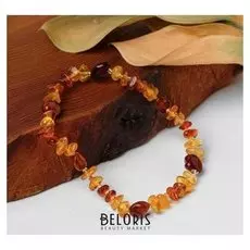 Браслет "Янтарь" крошка через бисер, 4,5гр, цветной