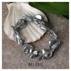 Браслет жемчуг "Барокко", цвет серый