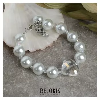 Браслет жемчуг "Сказка" листок