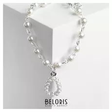 Браслет жемчуг "Скромность" капля