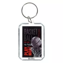 Брелок "Баскетбол" прямоугольный, 4,5 см
