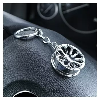 Брелок диск D-2 металл, хром