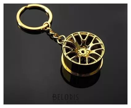 Брелок диск, золото, металл