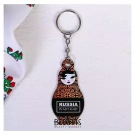Брелок-матрёшка «Чёрное с золотом»
