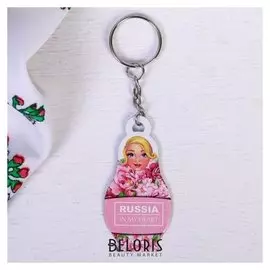 Брелок-матрёшка «Розовые цветы»