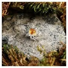 Брелок-талисман "Паук", натуральный янтарь, посеребрение