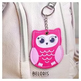 Брелок-зеркало, экокожа "Сова", 8 см