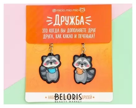 Брелоки парные «Еноты», 2 шт.