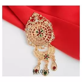 Брошь "1000 и1 ночь" подкова, цветная в золоте