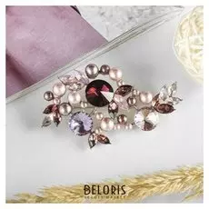 Брошь "Абстракция" дыхание весны, цветная в серебре