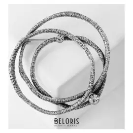 Брошь "Абстракция" проволока, цвет бело-серебристый в серебре