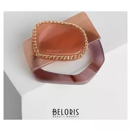 Брошь "Абстракция" пряжка, цвет коричневый в золоте