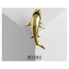 Брошь "Акула", цвет золото
