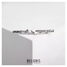 Брошь "Альба", цвет белый в серебре