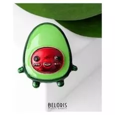 Брошь "Авокадо", цвет красно-зелёный в золоте